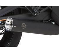 FALCON Double Groove complete exhaust system coated stainless steel silencer matt black / manifold polished, black