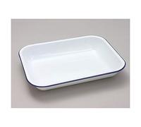 Falcon Enamel Large White and Blue Roasting Tray 37cm x 29.5cm