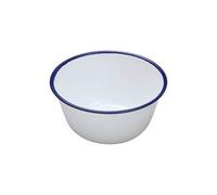 Genware 59512 Enamel Round Deep Pie Dish, 12 cm, Black/White