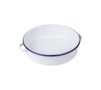 Falcon Enamelware Falcon Enamel 20Cm White With Cobalt Blue Rim Serving Dish