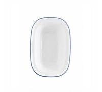 Falcon Enamelware Falcon Enamel 22Cm White With Cobalt Blue Rim Oblong Pie Dish