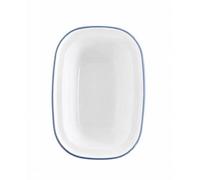 Falcon Enamelware Falcon Enamel 26Cm White With Cobalt Blue Rim Oblong Pie Dish
