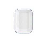 Falcon Enamelware Falcon Enamel 28Cm White With Cobalt Blue Rim Bake Pan