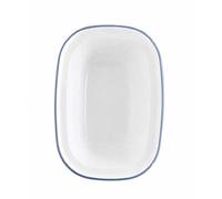 Falcon Enamelware Falcon Enamel 30Cm White With Cobalt Blue Rim Oblong Pie Dish
