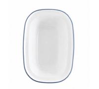 Falcon Enamelware Falcon Enamel 32Cm White With Cobalt Blue Rim Oblong Pie Dish