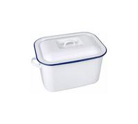 Falcon Enamelware Falcon Enamel 34Cm White With Cobalt Blue Rim Mini Bread Bin
