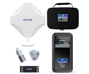 Falcon EVO MOBILE Deluxe - Portable 5G Amplified Antenna including 3400Mbps 5G Portable Router (Nano & eSIM Compatible) + Accessories