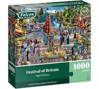 Falcon Festival of Britain - 1000 Piece Jigsaw Puzzle for Adults - Beautifully Illustrated 1000Pc Adult Jigsaws - Puzzles for Home Activity, Rainy Days, Birthday Present Jumbo