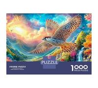 Falcon Flies over Colorful Valley 1000-Piece Jigsaw Puzzle Majestic Eagle Family Puzzle Game for All Ages 38x26cm/1000pcs
