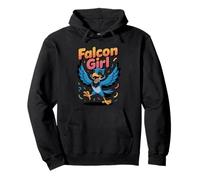 Falcon Girl Womens Cute Cartoon Bird of Prey Birthday Nature Pullover Hoodie