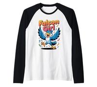Falcon Girl Womens Cute Cartoon Bird of Prey Birthday Nature Raglan Baseball Tee