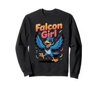 Falcon Girl Womens Cute Cartoon Bird of Prey Birthday Nature Sweatshirt