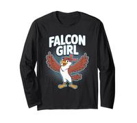 Falcon Girl Womens Cute Cartoon Bird Prey Birthday Nature Long Sleeve T-Shirt