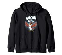 Falcon Girl Womens Cute Cartoon Bird Prey Birthday Nature Zip Hoodie