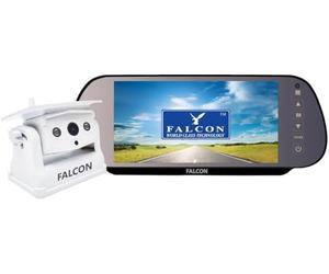 Falcon HD Magnetic Wireless Camera System + 7″ Mirror Monitor With DVR Recording Function - No Drilling Required (White)