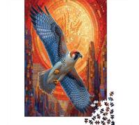 Falcon in Flight Jigsaw Puzzles for Adults And Kids. 1000 Pieces Mosaic Art Style Whimsical Challenge Toy Educational Game Home Decor 52x38cm/1000pcs