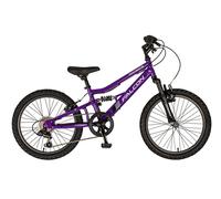 Falcon Moonstone 20" Kids Dual Suspension Bike | Junior MTB Style Girls Boys Sport Bicycle | 6 Speed, Adjustable Height, Full Suspension | Purple | Ages 6+