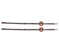 Falcon Leather Side Reins with Elastic Insert - Havana · One Size