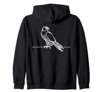Falcon Line Art Birdwatcher Zip Hoodie