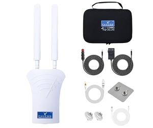 Falcon Mobile WiFi Router 4G Combo Deluxe LTE Antenna with 150Mbps and Accessory Package for Mobile Internet in Caravans, Motorhomes, Vans, Cars, Internet Hotspot WiFi Router without SIM Card