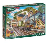 Falcon Morning Arrival - 1000 Piece Adults Jigsaw Puzzle - Train Station | 1000 Pc Adult Jigsaws - Nostalgic, Charming Large Puzzles - Cosy Rainy Day Activity, Christmas & Birthday Gift - 68 x 49 cm
