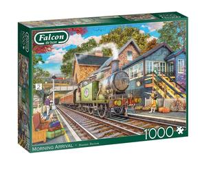 Falcon Morning Arrival - 1000 Piece Adults Jigsaw Puzzle - Train Station | 1000 Pc Adult Jigsaws - Nostalgic, Charming Large Puzzles - Cosy Rainy Day Activity, Christmas & Birthday Gift - 68 x 49 cm