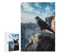 Falcon on Clifftop: Winter Activity Gift, 300 PCS Wooden Brain Teaser for Adults, with A Decorative Finished Picture