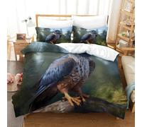 Falcon Perched-Nature Wildlife Art Duvet Cover Sets 3 PCS Hotel Quality Quilt Cover Bedding Set Bed Covers with Pillowcases with Zipper Closure Ultra Soft Anti Allergic Microfiber Single（140x200cm）