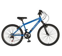 Falcon Raptor 24" Kids Suspension Bike | Junior MTB Style Girls Boys Sport Bicycle | 18 Speed, Adjustable Height, Front Suspension | Blue | Ages 6+