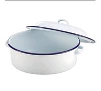 Barmans Enamel Roaster with Lid, BYX0B0A6289 White, 20cm