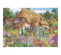 Falcon Thatched Cottage, 1000 Piece Adults Jigsaw Puzzle - Floral Scene