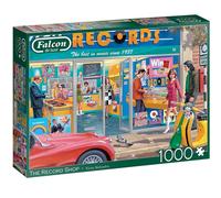 Falcon The Record Shop - 1000 Piece Jigsaw Puzzle for Adults - Beautifully Illustrated 1000Pc Adults Jigsaw Puzzle - Fun Activity for at Home, Puzzles for Rainy Days, Birthday Jumbo