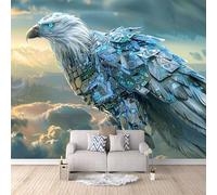 Falcon Wall Mural Cyber-Machine Style Animals Photo Wallpaper 3D Wall Mural for Livingroom Bedroom, Non-Woven Wall Paper, Decor Poster Picture Mural 200 × 140 cm / 78.7" × 55.1"