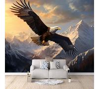 Falcon Wall Murals Flying Eagle in Snowy Mountain Forest Photo Wallpaper Mural 3D, Non-Woven Wall Paper, Decoration Poster Picture Mural for Living Room Bedroom 500 × 280 cm / 196.8" × 110"