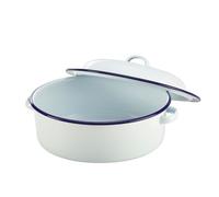 Falcon White Enamel Round Roast Roasting Roaster Dish Casserole 20CM