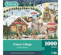 Falcon Winter Village - 1000 Piece Jigsaw Christmas Puzzle for Adults - Beautifully Illustrated 1000Pc Xmas Jigsaw Puzzle - Fun Home Activity, Puzzles for Rainy Days, Birthdays & Gifts - Jumbo