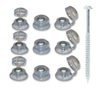 Falcon Workshop Supplies Ltd. 25, 3'' (75mm) Corrugated Roofing Screws & Clear Strap Caps - for Clear Sheets
