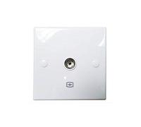 Falcon Workshop Supplies Ltd Single White Minimalist IEC Isolated Wall Socket TV Aerial Wall Plate Coax Coaxial Outlet