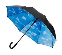 Falcone 124cm Diameter Double Canopy Automatic Golf Umbrella - Black with Cloud Print