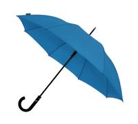 Falcone Compact Automatic Umbrella - Windproof - Curved Plastic Handle - Ideal for Men and Women - 40" Canvas Diameter, Bright blue, Classic