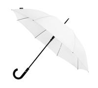 Falcone Compact Automatic Umbrella - Windproof - Curved Plastic Handle - Ideal for Men and Women - 40" Diameter of Canvas-White
