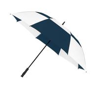 Falcone Golf Umbrella - Windproof Umbrella - 8 Fiberglass Ribs - Comfortable Handle - Unisex - Durable Polyester Canvas - 130cm Diameter - Navy Blue & White