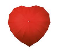 Falcone Parapluie Droit - Toile en Forme de Coeur Rouge Stick Umbrella, 80 cm, Red (Rouge)