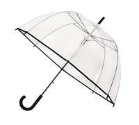 Falconetti Automatic Open Straight Umbrella - Clear with Black Trim, Transparent/Green, One Size