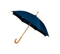 Falconetti Unisex Long Umbrella for Men and Women - Diameter over 1 m - Automatic Opening System - Robust with Wooden Handle and Handle - Blue (Dark Blue)