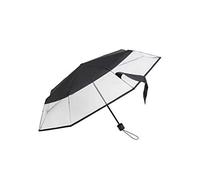 Falconetti Women's Transparent Folding Umbrella, Small Compact & Lightweight Umbrella, Transparent and Black, Small Transparent Umbrella