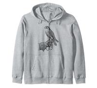 Falconry Glove Falcon Peregrine Hawk Gauntlet Raptor Etching Zip Hoodie