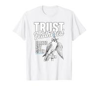 Falconry Trust Feathered Peregrine Falcon Value Graphic T-Shirt, Men, White, M