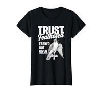 Falconry Trust Feathered Peregrine Falcon Value Graphic T-Shirt, Women, Black, L