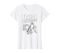 Falconry Trust Feathered Peregrine Falcon Value Graphic T-Shirt, Women, White, M